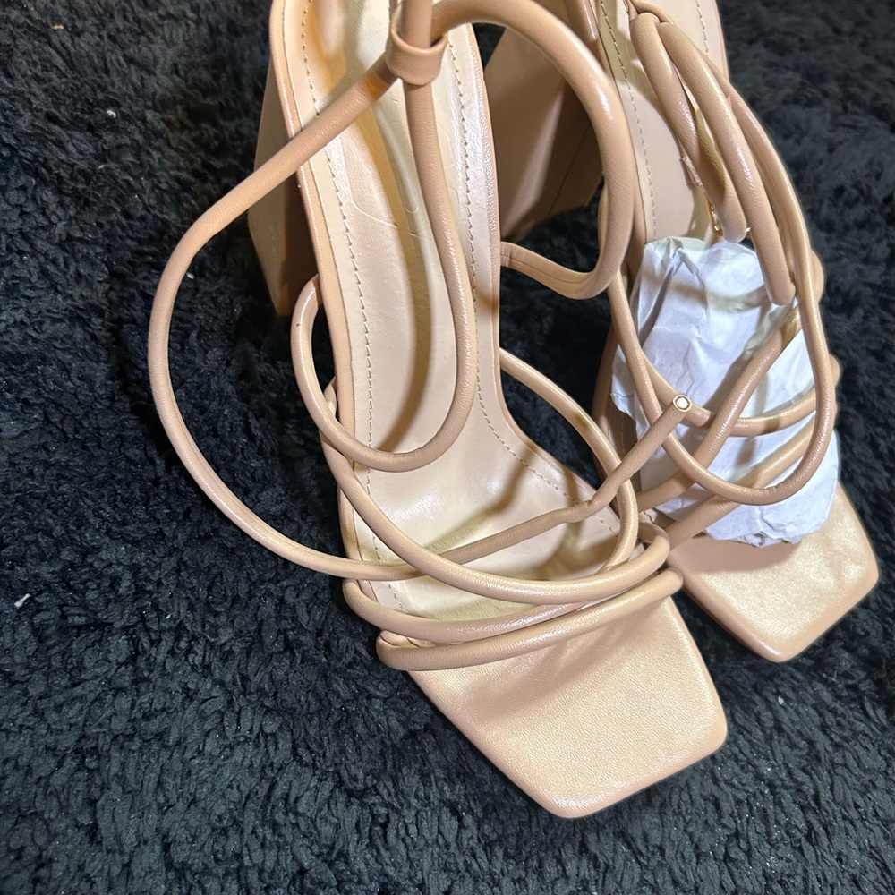 Elegant Tan Strappy Heels